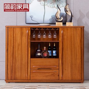 简韵 黄檀木餐边柜 全实木储物柜碗柜 厨房柜子新中式餐厅茶水柜