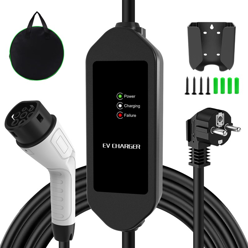 欧标充电枪Type2新能源汽车家用3.5kw 7kw便携式随车充cee插头