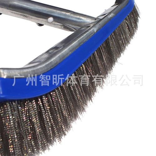 厂家直销  去青苔刷板鱼缸污垢泳池清洁配件工具 18寸铝柄钢丝刷
