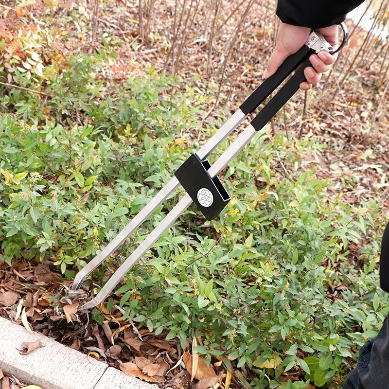 新款环卫双杆垃圾夹家用捡拾器铝合金取物器烟头长柄钳卫生夹子