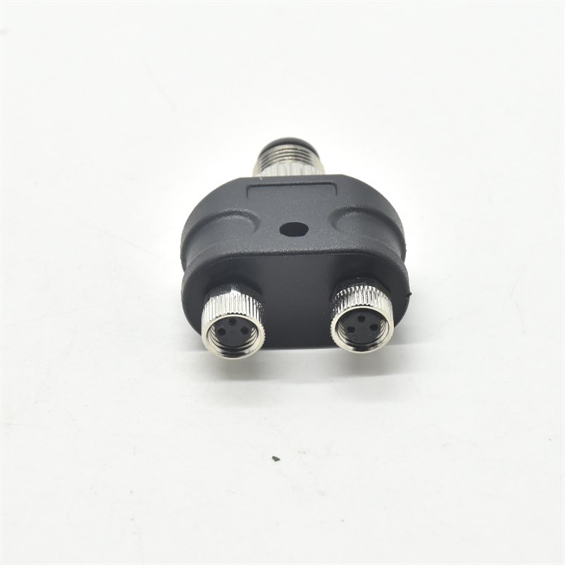 执行器传感器Y型分配器防水连接器M12-4P公头转M8-3芯母头转接头