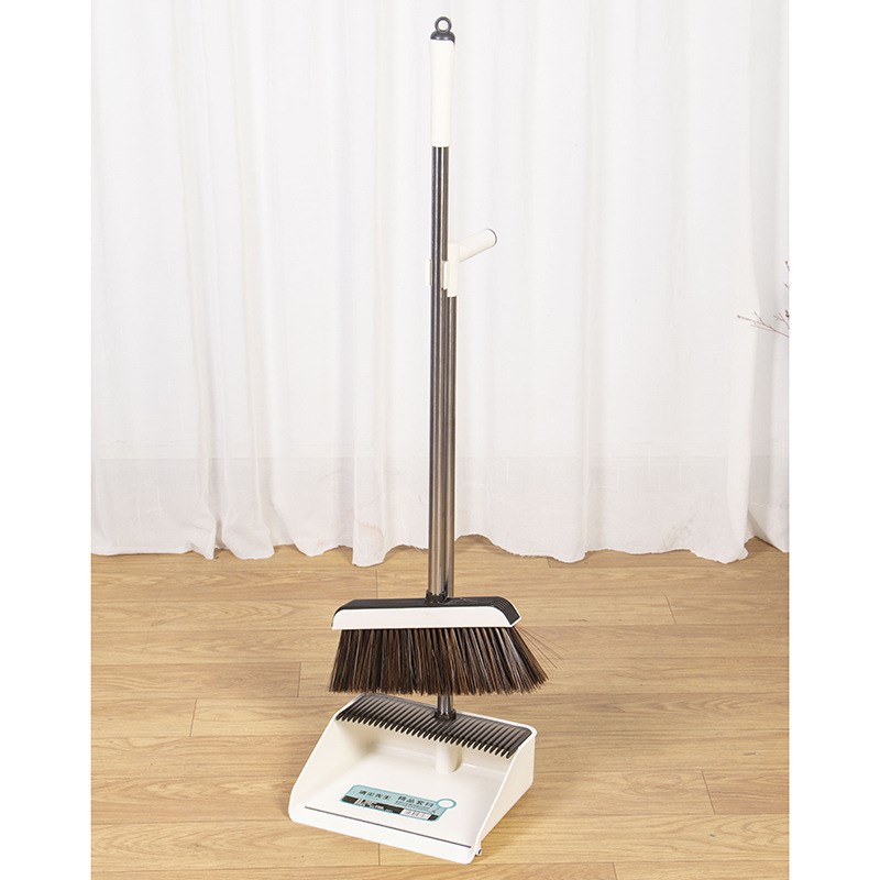 扫把套装不锈钢扫把柄加厚簸箕不沾毛发软毛扫把簸箕组合清洁工具