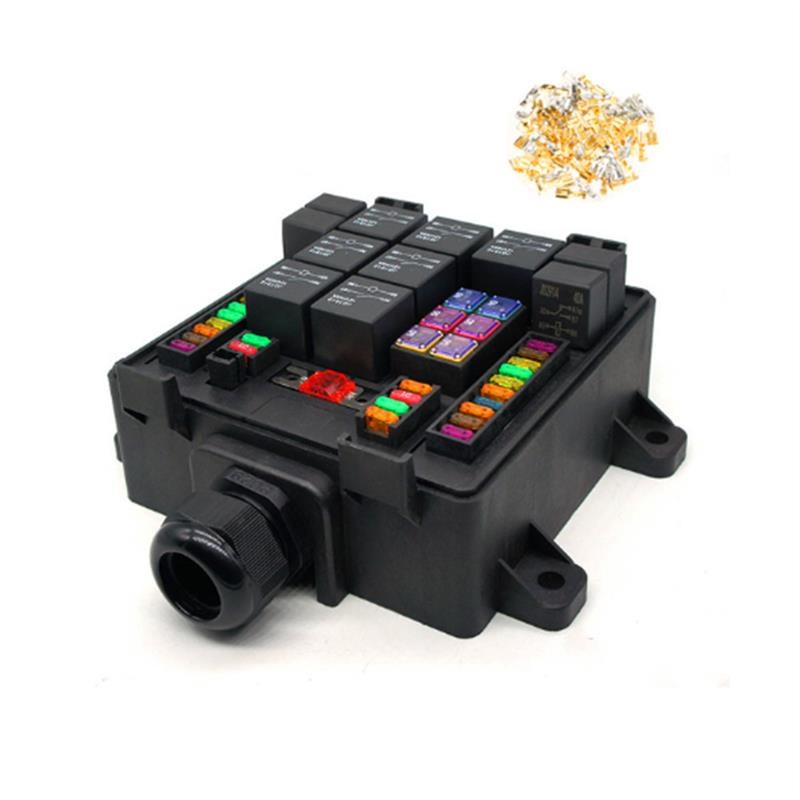 15路汽车继电器保险丝片盒t座组盒总成配套12V24V控制中心继电器