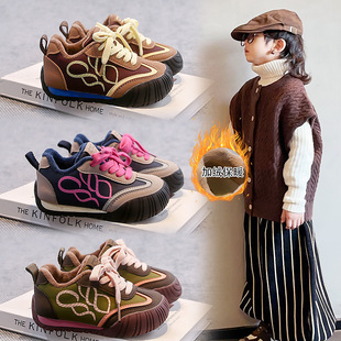 儿童运动鞋2025秋冬新款男童老爹鞋女童加绒阿甘德训鞋复古跑步鞋