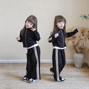 女童时髦休闲套装2025秋季新款韩版女宝宝洋气运动服两件套