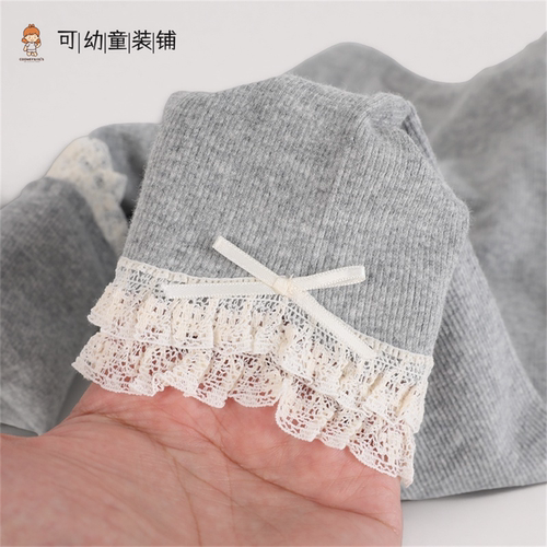 女童蕾丝花边蝴蝶结打底裤