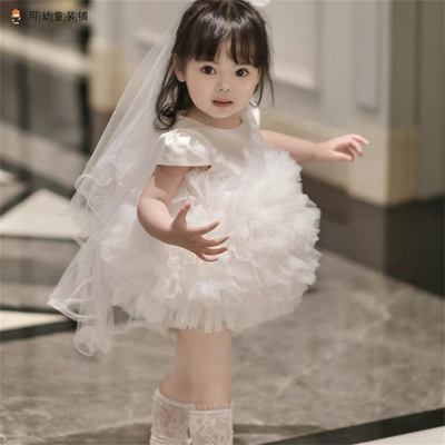 女童周岁抓周花童婚纱礼服蓬蓬裙