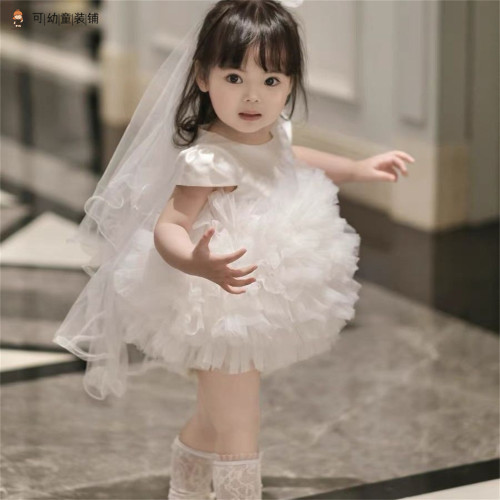 女童周岁抓周花童婚纱礼服蓬蓬裙