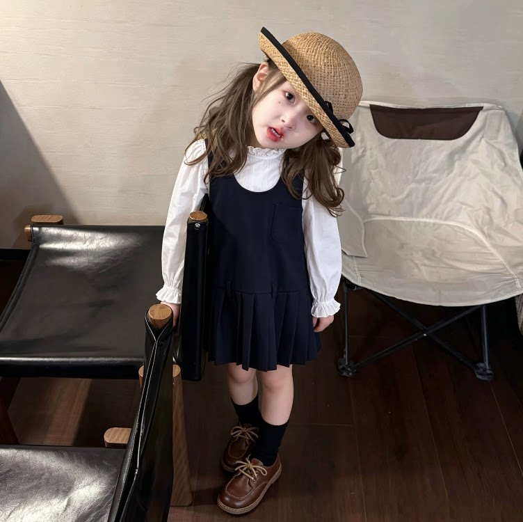宝宝春秋法式立领花边娃娃衫女儿童2026新款纯棉衬衫叠穿上衣优雅
