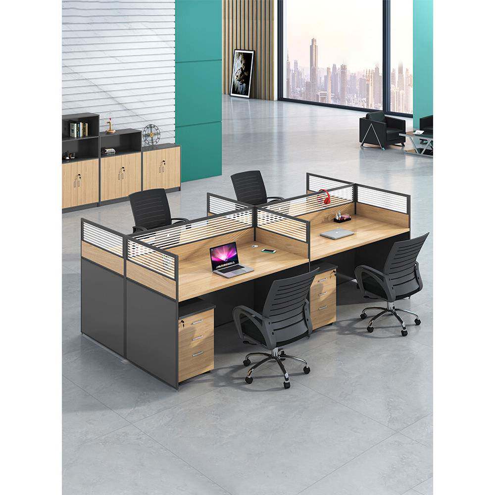 职员办公室屏风办公桌椅组合简约现代四六人隔断卡座员工位电脑桌