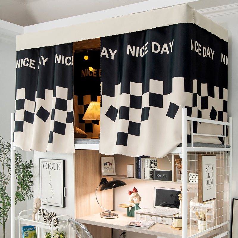 加厚遮光床帘g学生宿舍帘子寝室上铺男下铺女生公主风床幔简约挡