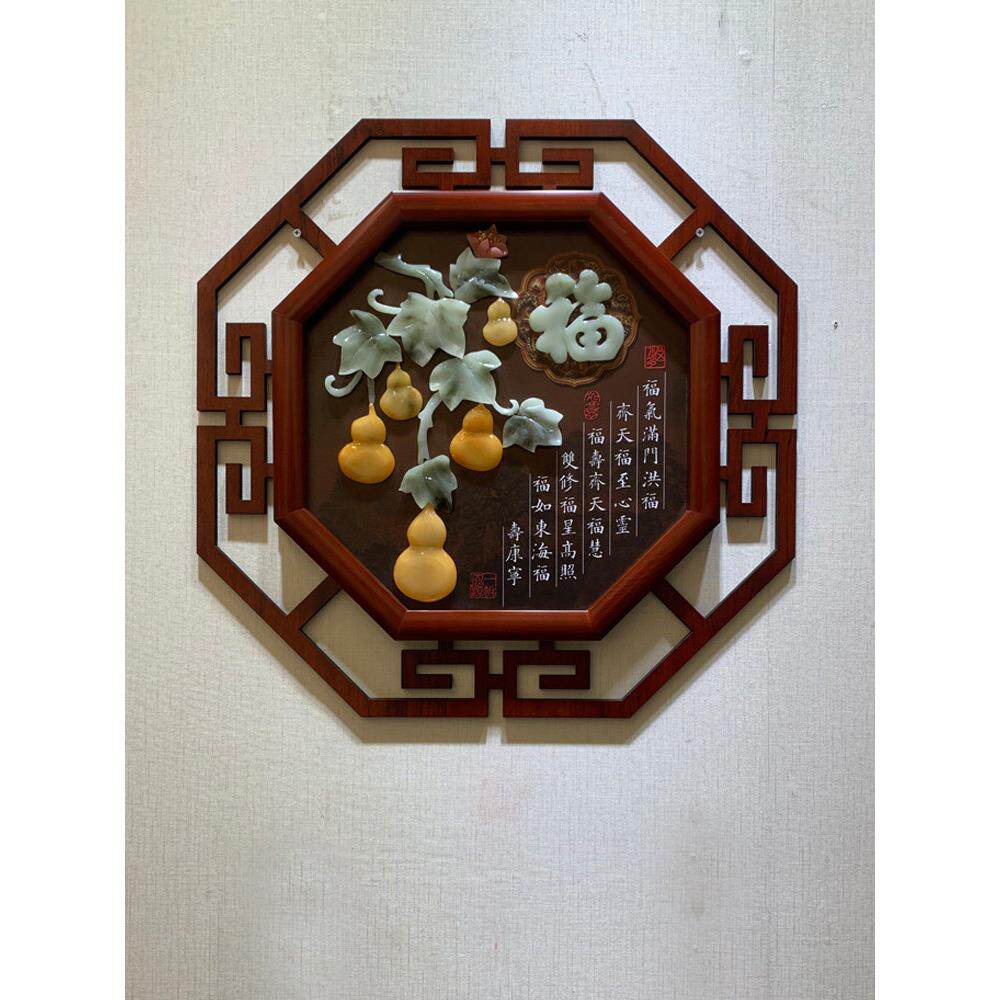 新中国风入口大厅装饰画客厅沙发背景墙挂画餐厅墙壁走廊过道玉雕