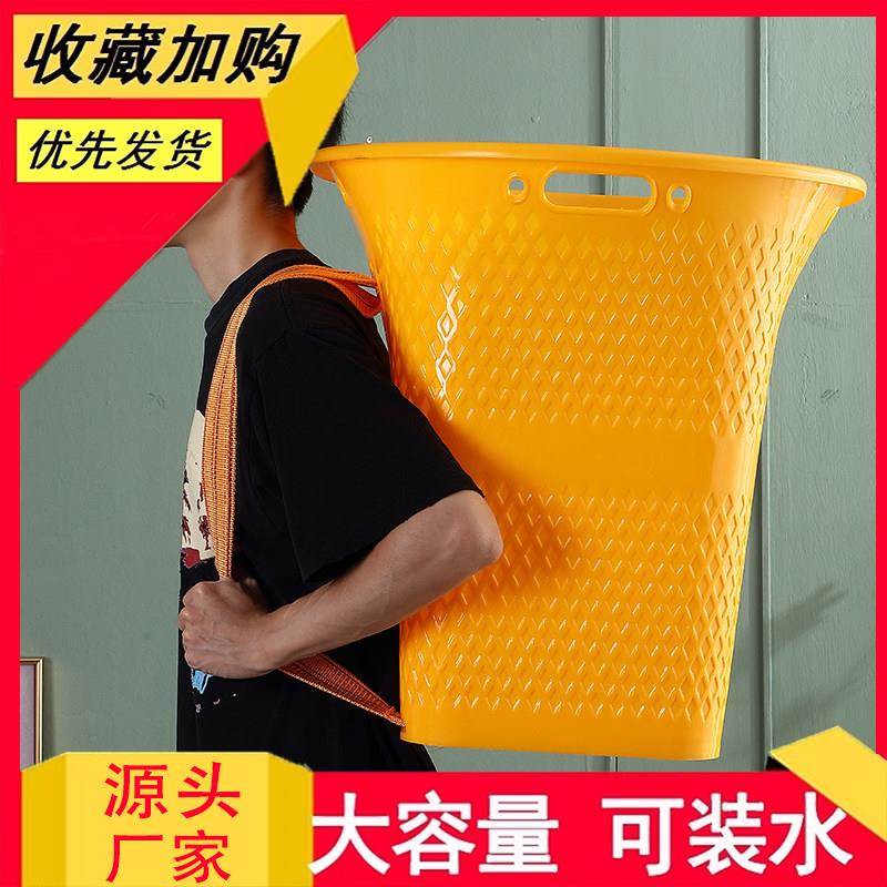 特大号塑料筐背篓加大加厚方形收纳桶钓鱼储物桶耐用熟胶农用背筐
