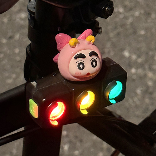 红绿灯自行车尾灯夜骑灯可爱卡通