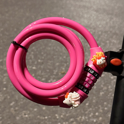 HelloKitty自行车锁便携密码锁电动车锁公路摩托车专用头盔防盗锁