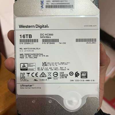 {议价}西数16T氦气盘，型号HC550，实测，包测包邮，所见所