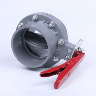 200mm 厂促工程PVC法兰蝶阀 手柄对夹式 蝶阀 upvc涡轮法兰蝶阀110