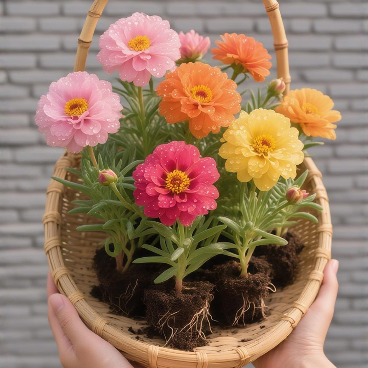 重瓣太阳花苗枝条带花苞宿根混色大花植物带根盆栽绿植花卉好养活