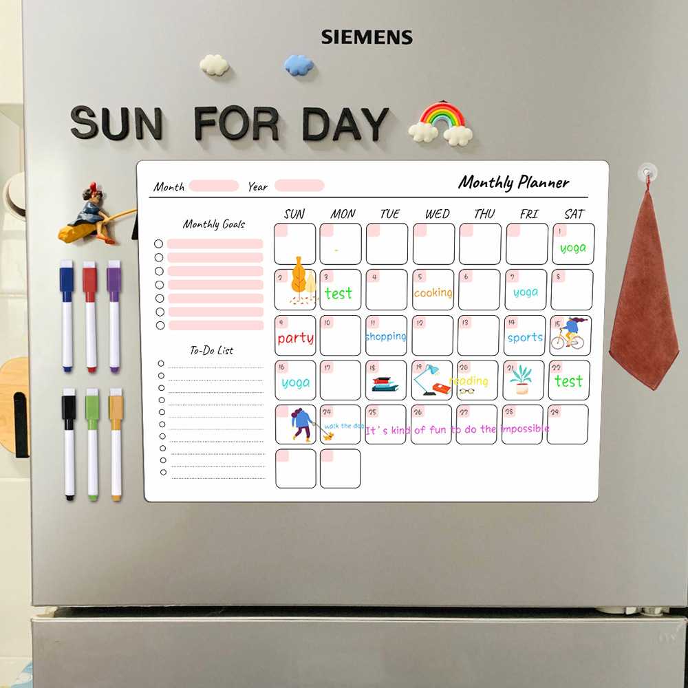 磁性日历周月计划表冰箱贴可擦写留言板记事板磁吸白板软磁贴