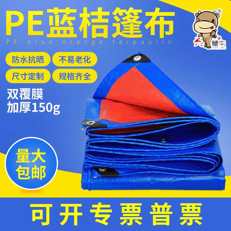 蓝桔塑料篷布加厚pe编织布防晒防雨货车盖布防水棚布耐磨苫布油布