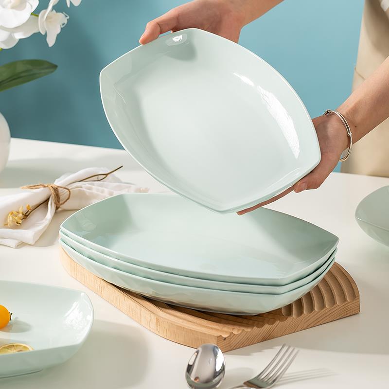 北欧创意蒸鱼盘家用2025新款网红陶瓷菜盘大号碗盘子餐具套装组合