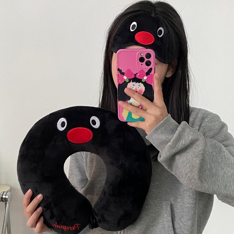 可爱自制U型枕护颈枕企鹅出差飞机旅行靠枕护脖子办公室午休脖枕
