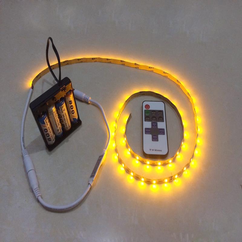 led单色遥控灯带电池盒usb灯带5v防水无线调光爆闪烁氛围呼吸灯条