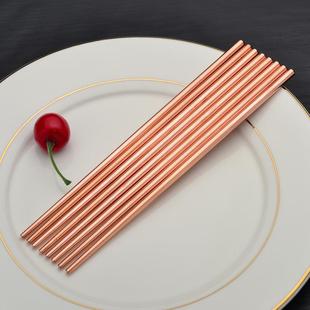 紫铜筷子家用纯铜防滑防霉高档快子圆形实心家庭餐具一人一筷1双