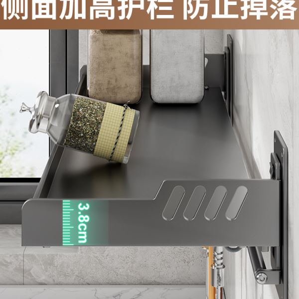 厨房微波炉置物架免打孔挂墙上放烤箱架子家用壁挂式收纳挂架支架
