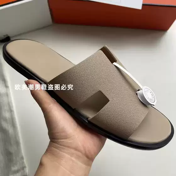 European and American Beach Sandals 2025 New Fashion Casual Genuine Leather Outdoor Men's Slide Sandals Men's Shoes