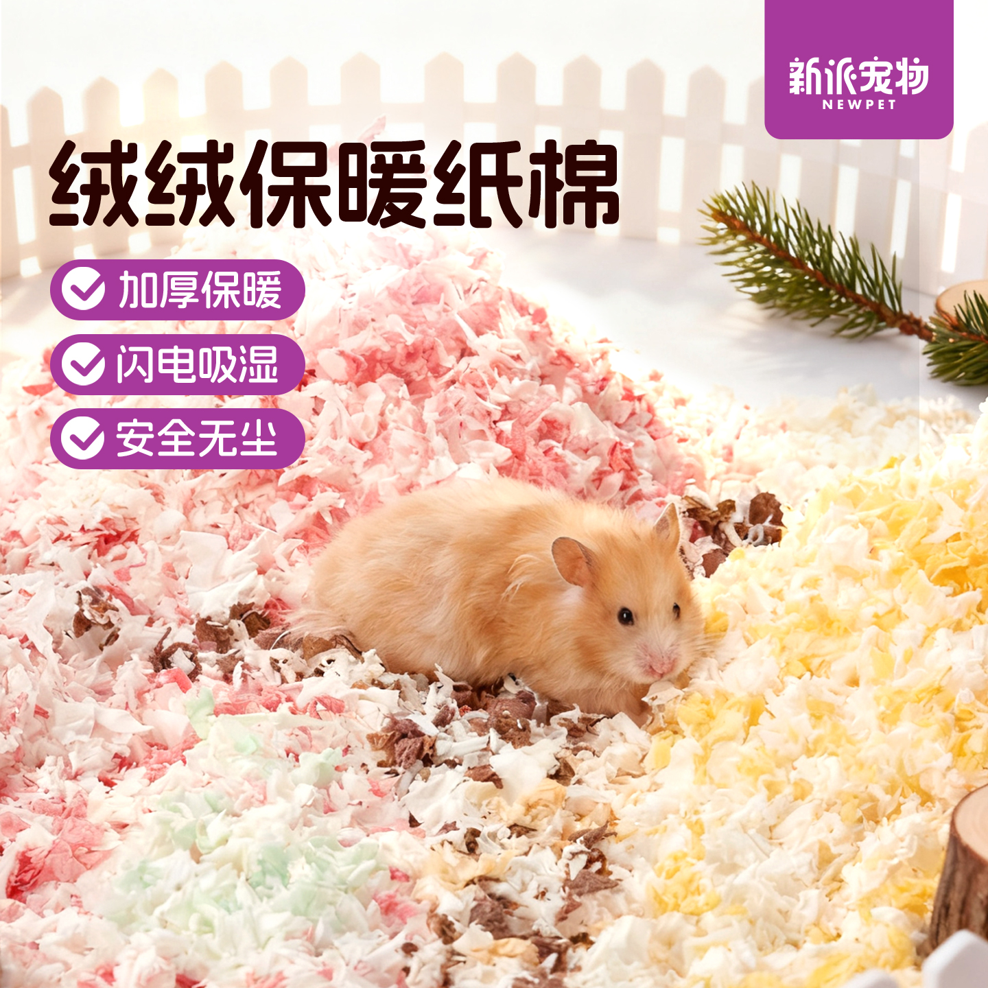 新派宠物仓鼠纸棉保暖造景美观