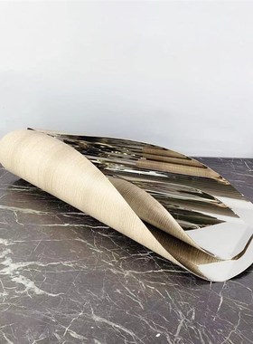 现代简约不锈钢几何卷边银色托盘果盘摆件样板房样Q品屋展示中心