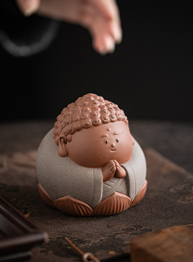 可爱Q版小如来摆件观音菩萨陶瓷工艺品禅意茶室博古X架桌面装饰品