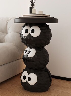 卡通煤球落地摆件客厅大型存钱罐床头置物架沙Q发茶几装饰乔迁礼