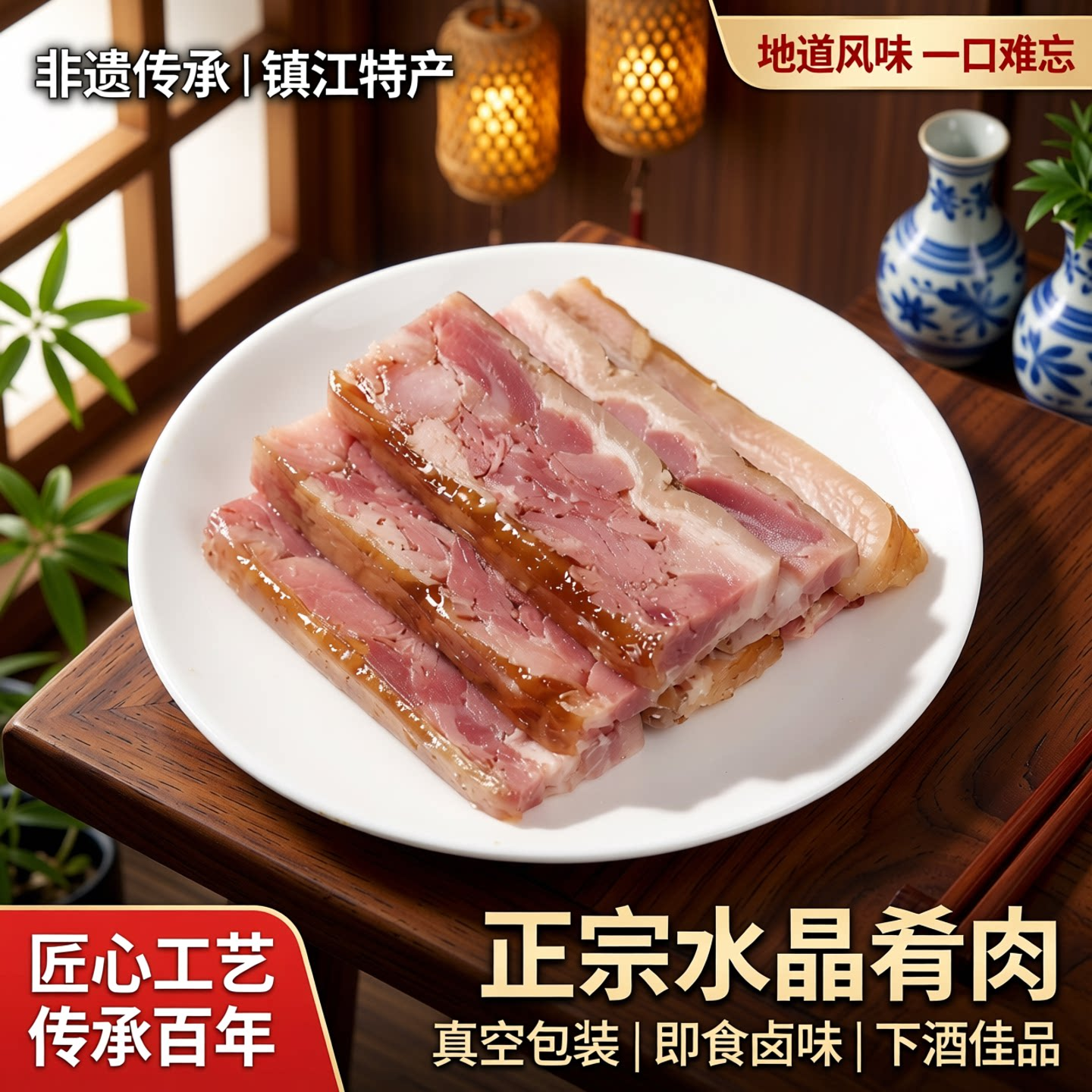 【非遗体验专享】镇江特产水晶肴肉肴蹄正宗淆肉真空包装下酒菜