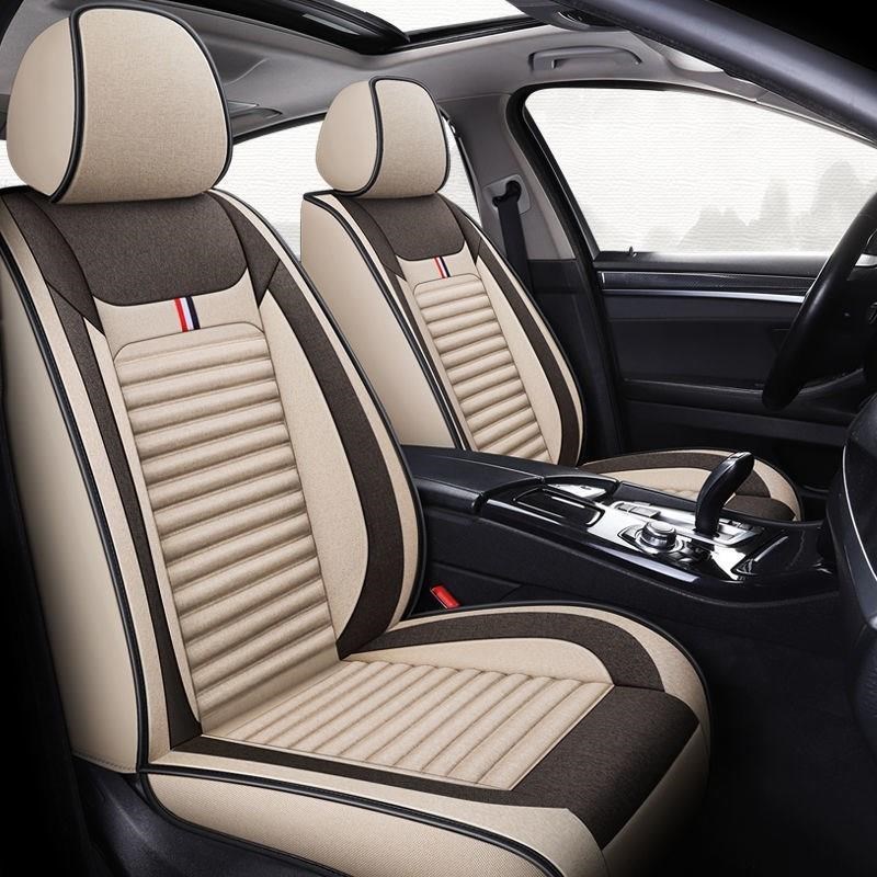 五座汽车座套四季通用座垫亚麻座椅套布艺车垫汽W车坐垫全包围