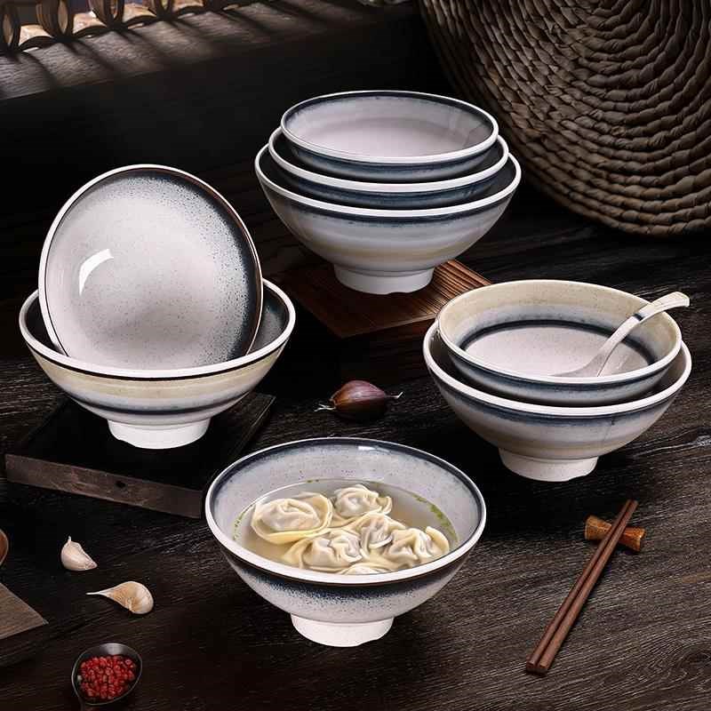 希尔密胺树脂斗笠碗o拉面碗大号汤碗牛肉汤碗面馆专用碗日式覆古