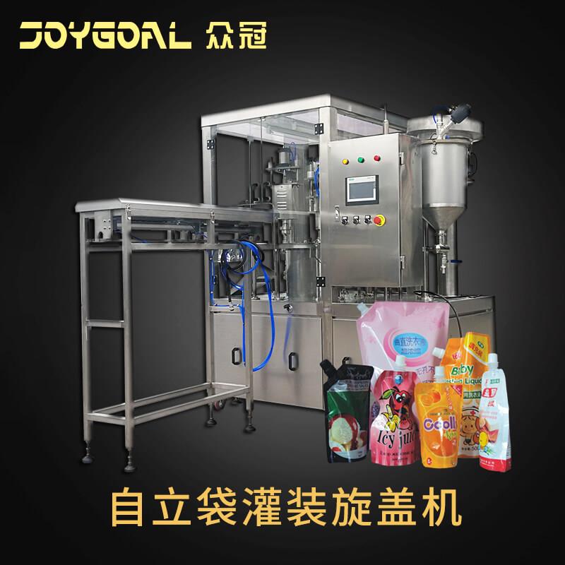 全自动袋装水番茄酱吸吸果冻沙棘汁吸嘴袋洗衣液自立袋灌装旋盖机