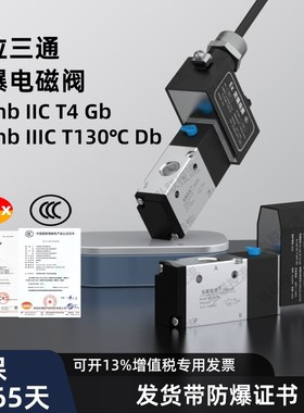 气体粉尘防爆电磁阀3V210-08/3V310二位三通电磁控制阀DC24AC220V