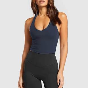 *Csb新款挂脖背心 健身运动美背性感瑜伽服上衣女普拉提训练背心