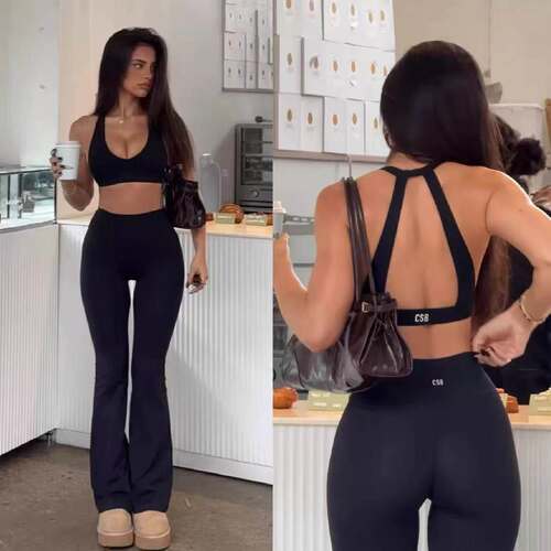 *CSB SelenaCrop女士健身服美背聚拢普拉提健身文胸短裤瑜伽套装