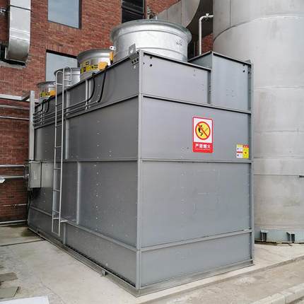 九江造船厂空压机用300T闭式混合流冷却水塔不锈钢紫铜换热盘管