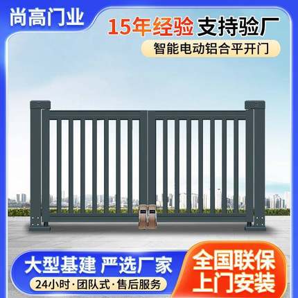 热卖智能电动平开门铝合金庭院门别墅大门现代简约风可定厂家直销