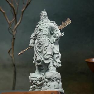 中式办公桌面摆件关公古风工艺礼品摆饰武财神关二爷装饰品鱼缸造