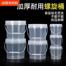 食品级螺旋盖塑料桶加厚耐用圆桶家用水桶带盖透明大容量20升10L5