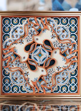 梯木叠雕创意玄关电视柜客厅桌面摆件高级感治愈系小摆件乔迁礼物