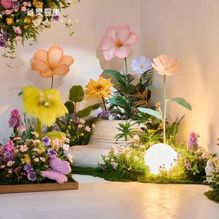 莫奈花园造景eva彷真花艺摆件网红打卡装 饰场景布置假花拍照道具