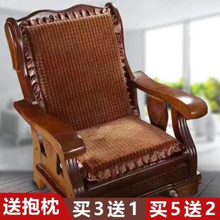 防滑四季 实木沙发垫带靠背凉椅座垫木质红木海绵坐垫2023新款 通用