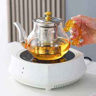家用办公加厚耐高温防爆泡茶壶可明火电陶炉煮茶壶 玻璃茶具套装