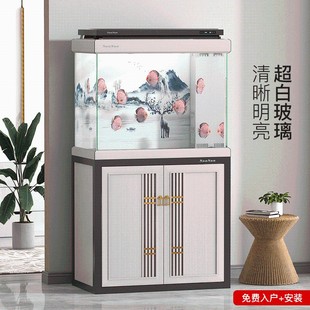 森森博雅魚缸大型生態(tài)超白龍魚缸客廳落地水族箱免換水 2021新款